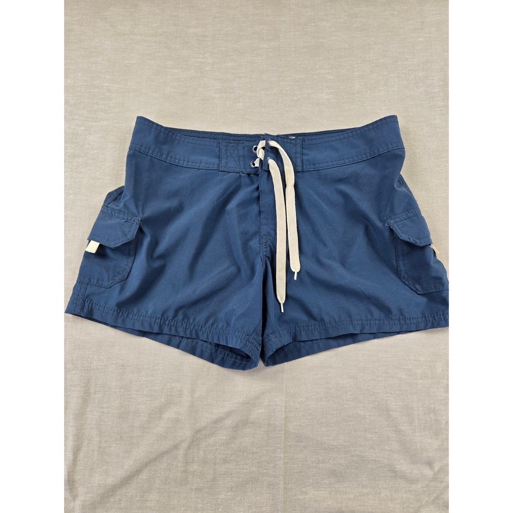 Kanu Surf Mens Navy Blue Cargo Board Shorts Swim Trunks Size 4 Quick Dry